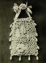 Irish Crochet Reticule BAG/ Purse. Vintage Handbag Crochet Pattern. Pdf Download - £1.96 GBP