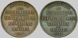 Old Swiss Medal Switzerland Sonderbund War Jesuit Catholic Expulsion Jeton Token - £289.23 GBP