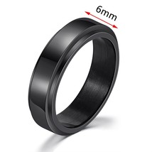 Fidget Spinner Rings for Men Male Black Stainless Steel Spinning Rotate Ring for - £11.39 GBP