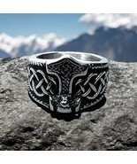 Bold Viking-Inspired Celtic Knot Ring with Norse Symbol | Men&#39;s Jewelry - €18,09 EUR