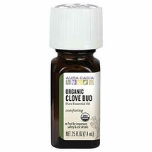 NEW Aura Cacia Organic Essential Oil Comforting Clove Bud 0.25 Ounce - £8.79 GBP