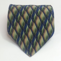 Stafford Men Dress Silk Tie Green Blue 3.75&quot; wide 63&quot; long  - £7.35 GBP