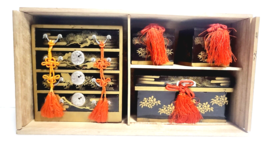 Set di tre mini cassettiere Giapponesi Old Antique Hinamaturi in legno - £73.07 GBP