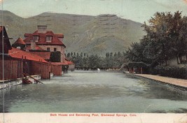 Glenwood Springs Colorado~Bath House &amp; Swimming Pool ~1910 Postcard - £5.13 GBP