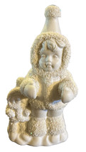 Snow Child Angel -Christmas Figurine Winter - White Ceramic - £7.59 GBP