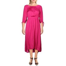 $100 INC Solid 3/4 Sleeve Off Shoulder Tea-Length Blouson Dress Purple Size Med - £24.17 GBP