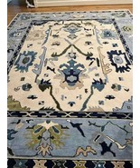 Blue Colorful Modern Hand Knotted High Quality Wool Oushak Turkish Ushak... - $330.00+