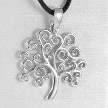 18K WHITE GOLD TREE OF LIFE PENDANT, CHARM, 0.95 INCHES, 24 mm, MADE IN ... - $361.05
