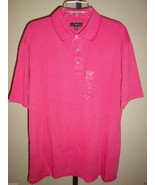 NEW CLUB ROOM MEN&#39;S MODAL/POLYESTER POLO SHORT SLEEVE SHIRT SANGRIA XL - $564.09 MXN