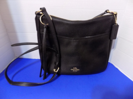 Coach 35543  Black Pebbled  Leather Shoulder Crossbody Bag Purse Handbags - £68.03 GBP