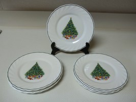 House Of Salem Noel Swirl Christmas Tree Set of 9 Salad Plates  7 1/2 Inch - £35.15 GBP