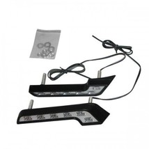 DRL LED Headlights White Car Daytime Upgrade Set 2X L Shaped 12V - £19.50 GBP