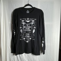 Disney Tim Burton Nightmare Before Christmas Women&#39;s T-shirt Size Large Black - £8.99 GBP