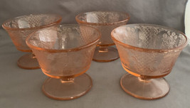 Set of 4 Pink Normandie Sherbet Bowls by Federal Glass 1933-40 - £7.64 GBP