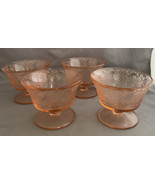 Set of 4 Pink Normandie Sherbet Bowls by Federal Glass 1933-40 - $10.00