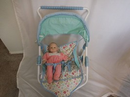 American Girl Double Doll Stroller Bitty Baby Twins Canopy Folding + Bit... - $70.31