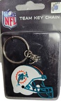 Miami Dolphins Vintage Helmet Keychain Key Ring Soft Rubber Key Tag 1-1/2&quot; NWT - £3.60 GBP