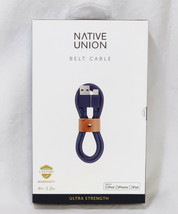New Native Union Belt Cable Ultra Strength Marine Blue 4ft 8-Pin Usb For I Phone - £16.54 GBP