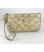 Coach Wallet Peyton Go Go Beige Dotted Signature Gold Stars Wristlet Han... - £31.72 GBP