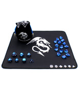 D&amp;D Metal Dice Set with Play Mat, Dice Bag and Counters - Blue - $744.47 MXN