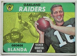 1968 Topps Football George Blanda #142 KICKER-QB Oakland Raiders Very Good - £7.16 GBP