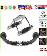Versatile 2-in-1 Cable Machine Attachment Set: Tricep Rope &amp; Double D Ha... - $81.11 CAD