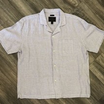 Jos A Bank Reserve Short Sleeve Camp Shirt Size XL Linen Blend Tailored Fit - $21.25