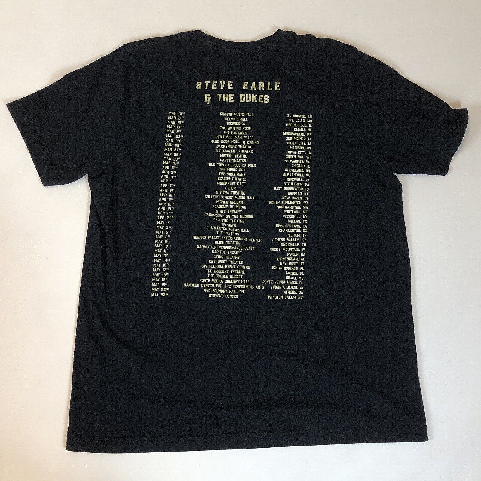 Steve Earle & The Dukes 2018 Copperhead Road CR30 Tour Black T Shirt Size XL Item image 2