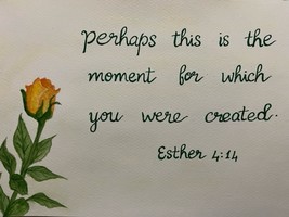 Bible Verse Art-Scripture Art-watercolor-Esther 4:14 Perhaps this is the moment - £7.46 GBP