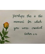 Bible Verse Art-Scripture Art-watercolor-Esther 4:14 Perhaps this is the... - £7.81 GBP