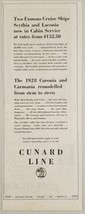 1928 Print Ad The Cunard Line Cruise Ships 88 Years of Service - £9.06 GBP