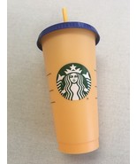 Starbucks Color Changing Reusable Cold Cup - Marigold with Cobalt Lid (Used) - $6.80