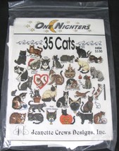 Jeanette Crews One Nighters 35 Cat Kit #404 Leaflet 1999 Cross Stitch Chart - $11.87