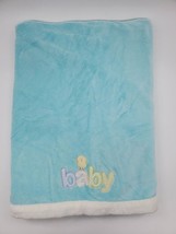 Baby Starters Blanket Blue White Baby Chick Duck Soft Thick Plush Securi... - $24.99