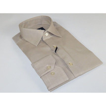 Mens 100% Cotton Shirt From Turkey Manschett by Quesste Slim Fit 4029-10 Tan image 4