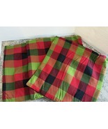 Lot 3 Crate And Barrel 18&quot; Christmas Buffalo Check Plaid Pillow Covers - $764.05 MXN