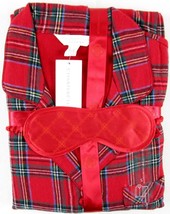 NWT Charter Club Red Plaid Flannel Pajamas Pajama Set with Mask, Small, $45 - $21.99