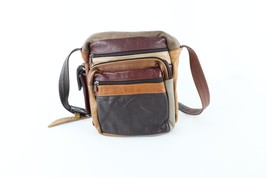 Vtg 90s Streetwear Color Block Patchwork Leather Shoulder Crossbody Bag ... - $69.25
