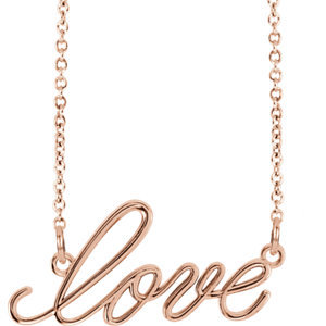 Love Necklace in 14K Gold - Yellow, White or Rose Gold Item image 3