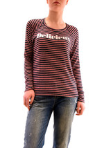 SUNDRY Womens Sweater Delicieux Open Side Striped Cosy Fit Stylish Cherry Size S - £35.43 GBP