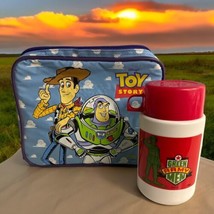 VINTAGE 1995 Disney Pixar Toy Story Lunch Bag Box Army Man Thermos GUC - $29.69