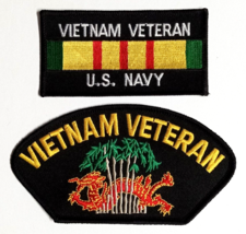 Vietnam Veteran US Navy USN Dragon Military Embroidered Patch Lot (Qty 2) NEW - £7.56 GBP