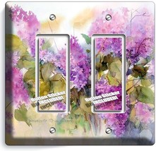 Watercolor Syringa Lilac Flowers 2 Gfi Light Switch Wall Plate Floral Room Decor - £12.82 GBP
