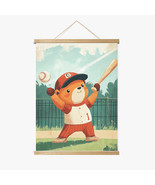 Benny the Homerun Bear Wood Frame Hanger by Dancing Littles Jungle - $39.99