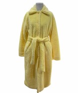 Molly Green Trench Jacket Womens S Larissa Furry Long Belted Yellow Sher... - $433.27 MXN