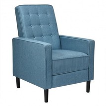 Mid-Century Push Back Recliner Chair -Blue - Color: Blue - £134.71 GBP