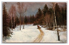 Winter in the Forest Painting By Vasily Perepletchikov UNP DB Postcard U24 - £3.12 GBP