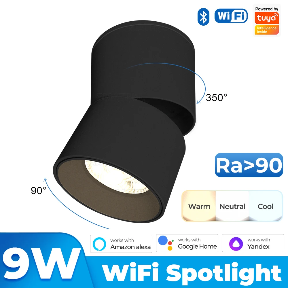 Tuya Wifi Smart Folding Downlight Rotating Ceiling Spotlight LED 9w Kitchen Livi - £189.93 GBP