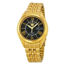 Seiko 5 Automatic Black Dial Yellow Gold-plated Men&#39;s Watch SNKL40 - £133.43 GBP