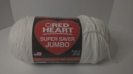 Red Heart Super Saver Jumbo Yarn WHITE 0311 *No Dye Lot* 14 oz 744 yds Acrylic - £5.43 GBP